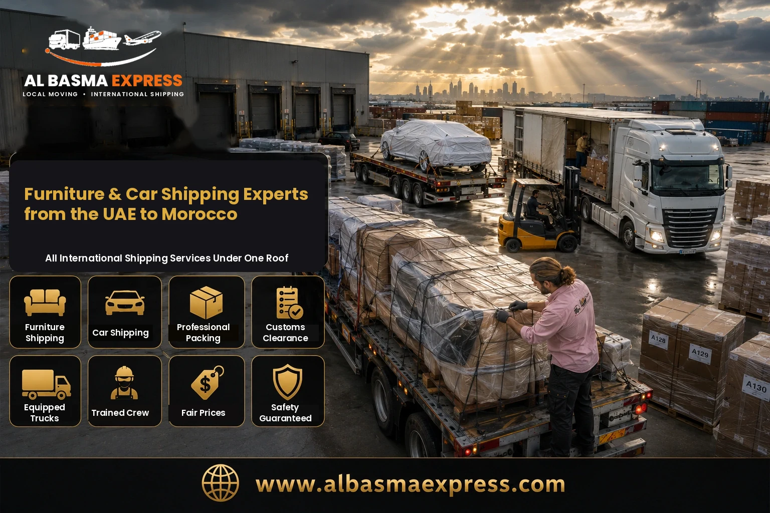 Furniture and Car Shipping Company from the UAE to Morocco: +971557643821 Prices, Transit Times and the Right Shipping Methods