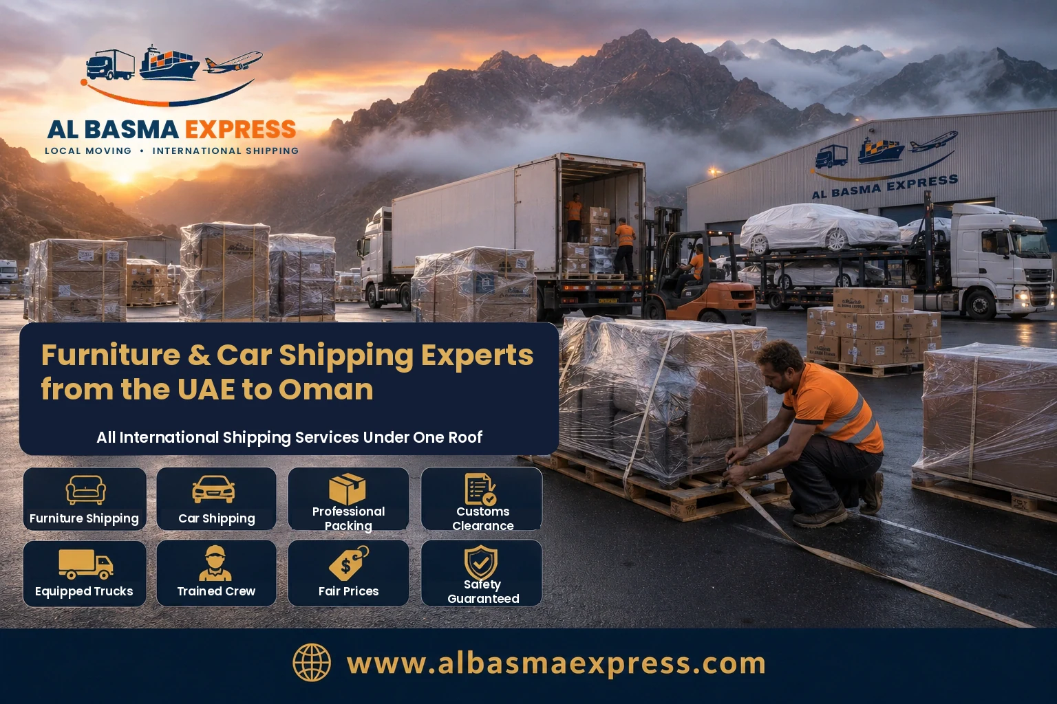 Furniture and Car Shipping from the UAE to Oman: +971557643821 Cost, Transit Time, Border Crossings and Transport Options