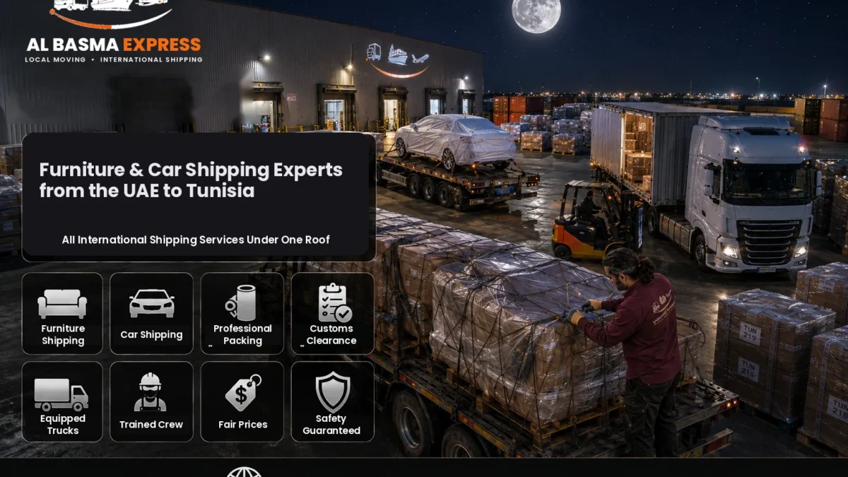 Furniture and Car Shipping Company from the UAE to Tunisia Sea, Air and Full Delivery