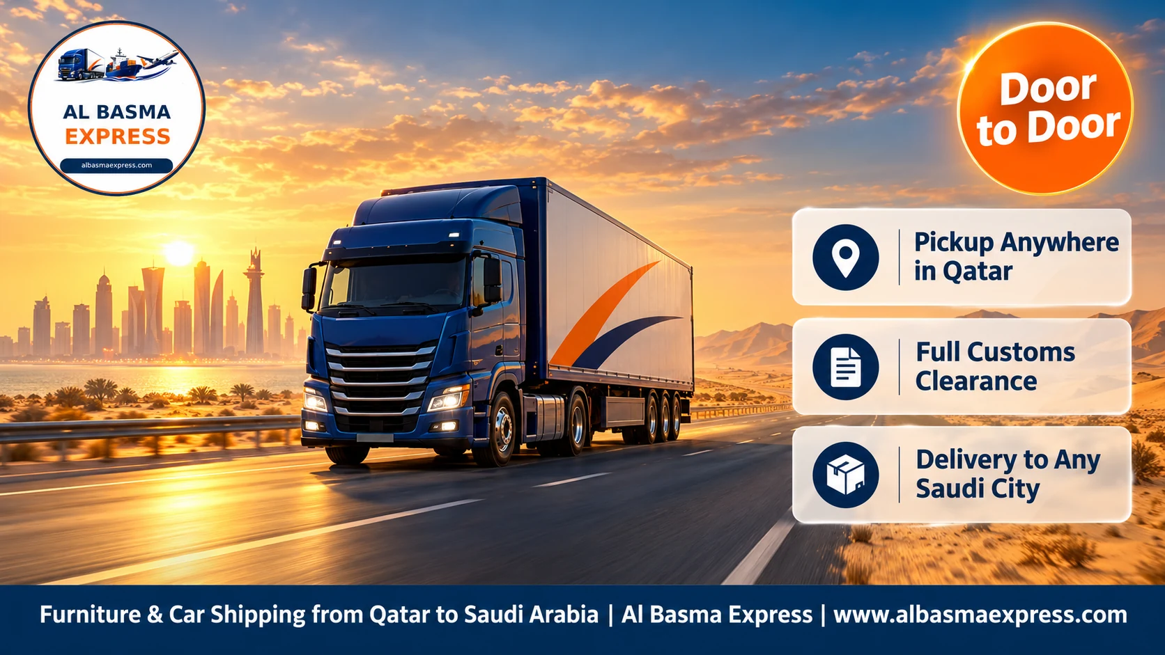 Furniture & Car Shipping from Qatar to Saudi Arabia | Door to Door Across the Kingdom