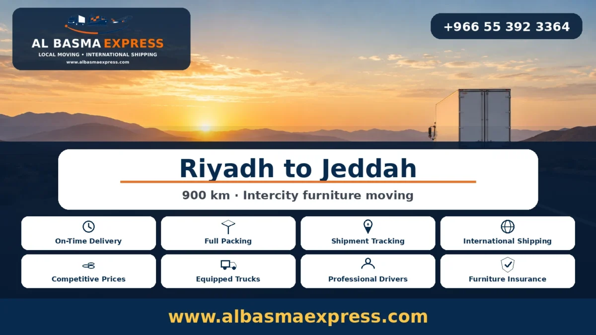 Furniture Moving from Riyadh to Jeddah Intercity Shipping