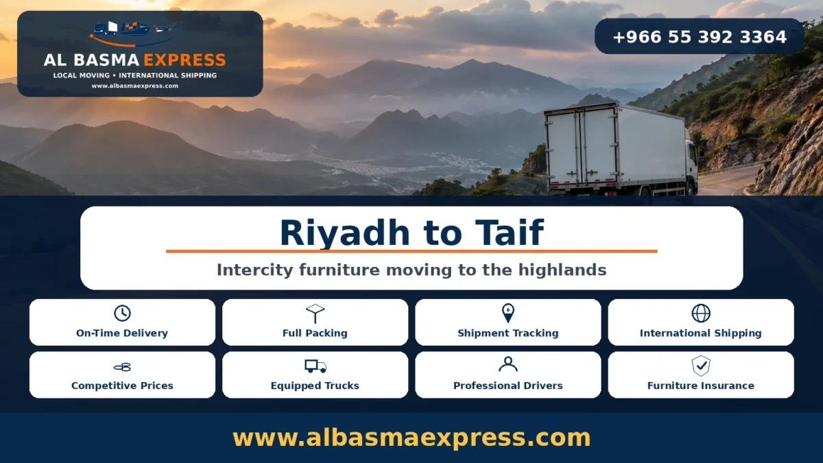 Furniture Moving Company from Riyadh to Taif Intercity Moving