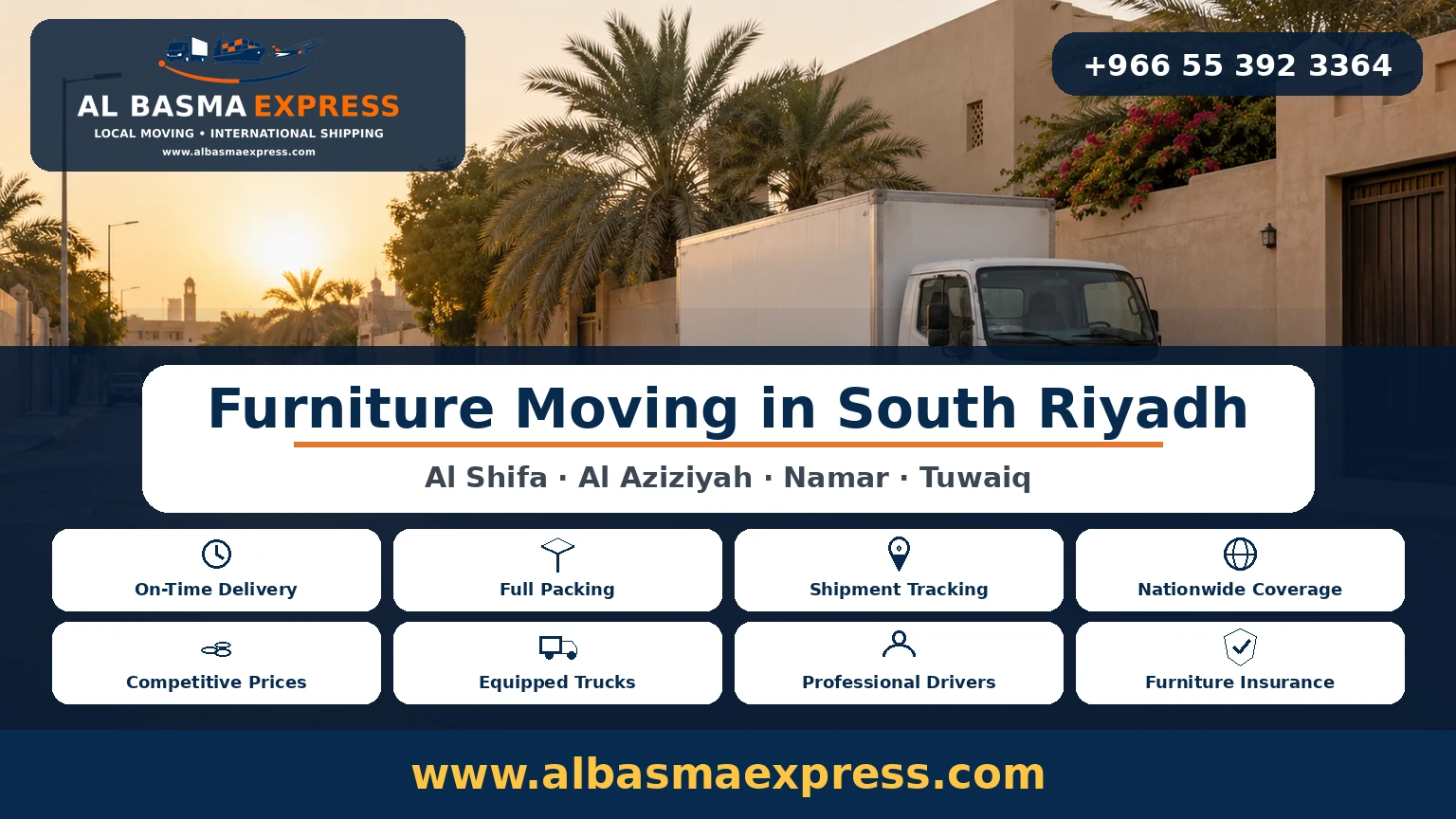 Furniture Moving in South Riyadh | +966553923364 Al Shifa, Al Aziziyah, Namar and Tuwaiq