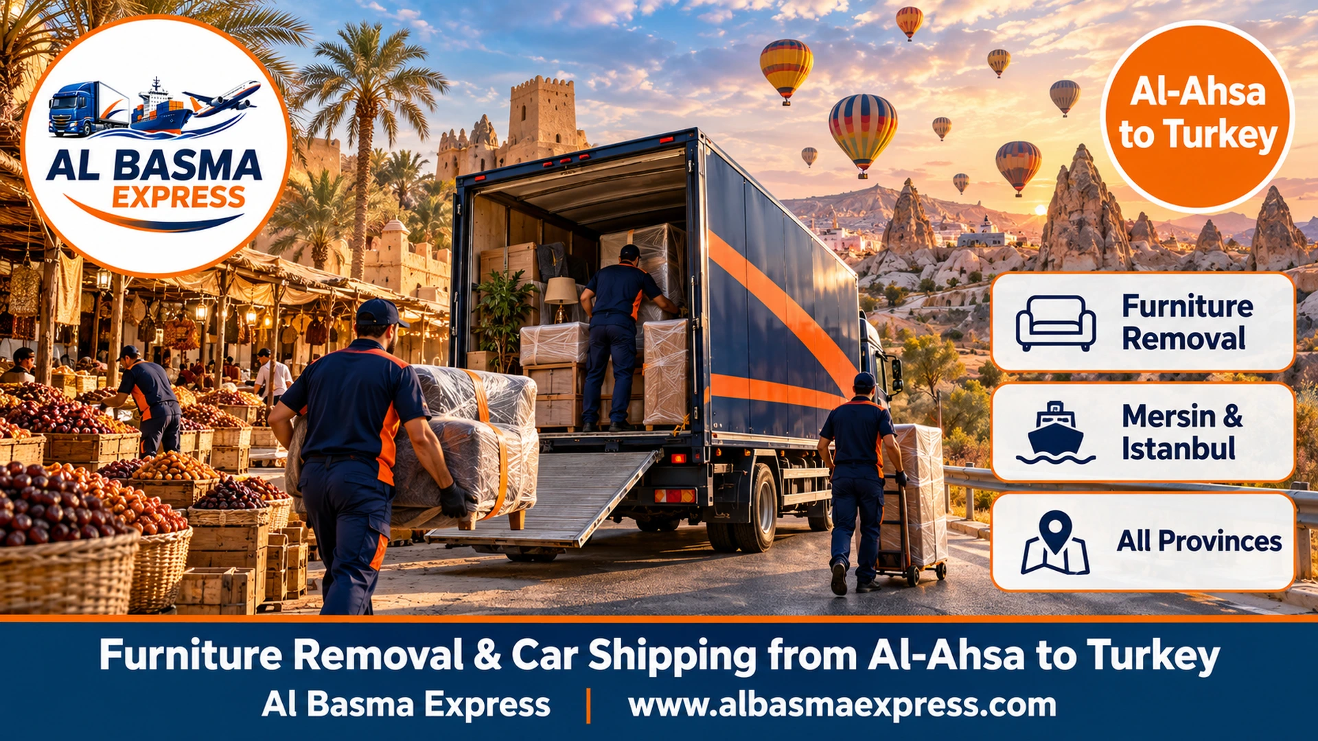 Furniture Removal & Car Shipping from Al-Ahsa to Turkey | Smart Sorting and a Container to Mersin, Istanbul or the Black Sea