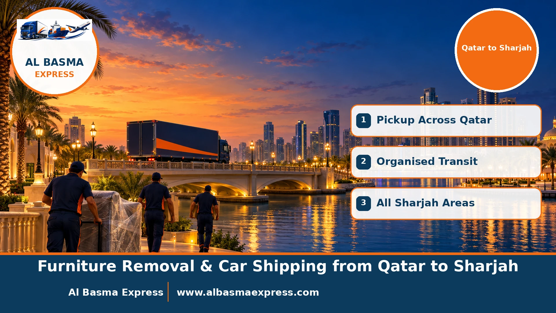 Furniture Removal & Car Shipping from Qatar to Sharjah | The Whole Family Home to Your District