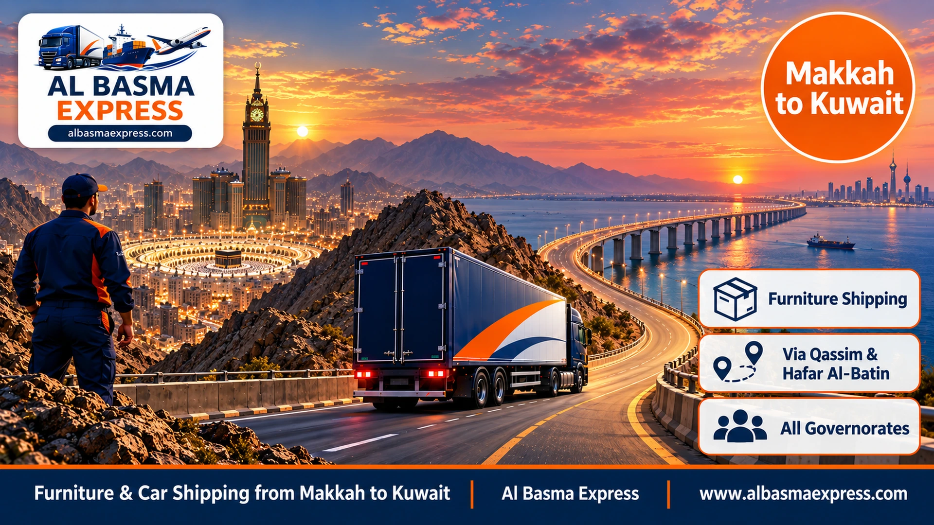 Furniture Shipping & Car Shipping from Makkah to Kuwait | Velvet Majlis Sets and Glass Tables via Qassim and Al Raqi