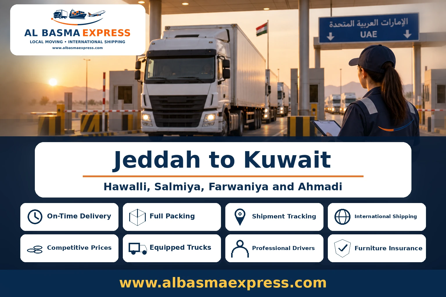 Furniture Shipping and Moving Company from Jeddah to Kuwait | +966553923364 Land and Air