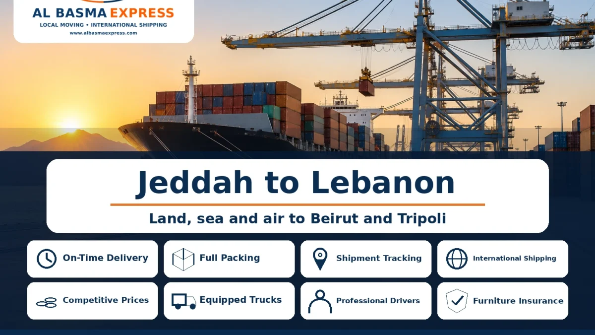 Furniture Shipping and Moving Company from Jeddah to Lebanon Land, Sea and Air