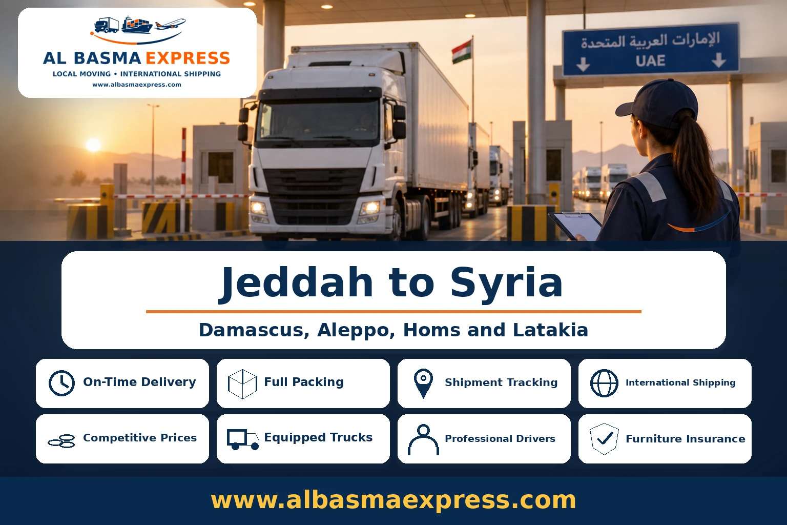 Furniture Shipping and Moving Company from Jeddah to Syria | +966553923364 Land and Air