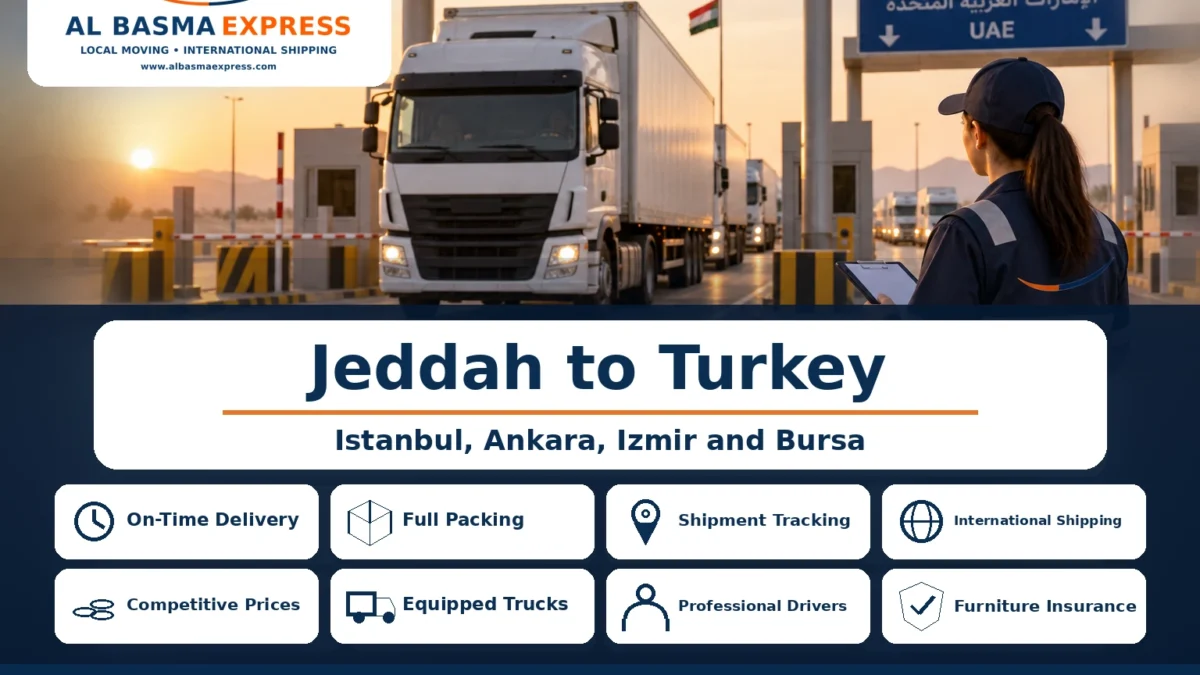 Furniture Shipping and Moving Company from Jeddah to Turkey Land and Air