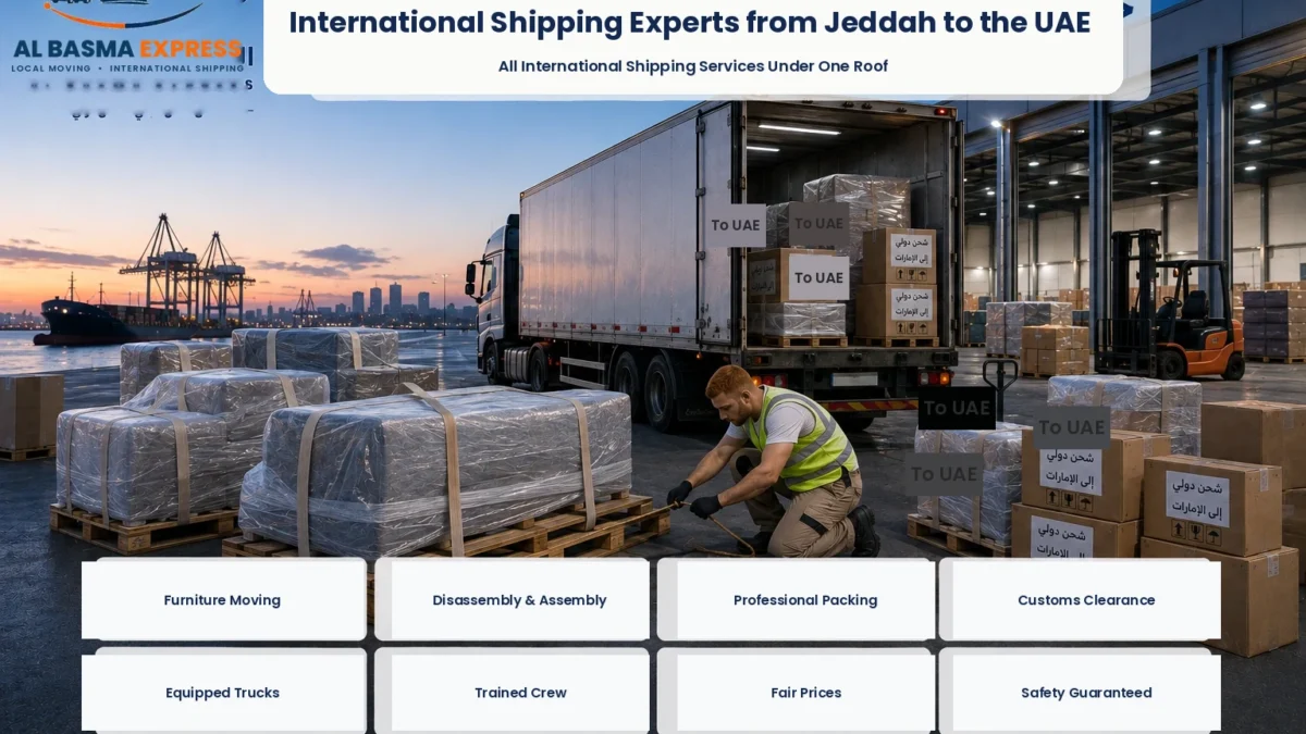 Furniture Shipping and Moving Company from Jeddah to the UAE Al Batha and Al Ghuwaifat