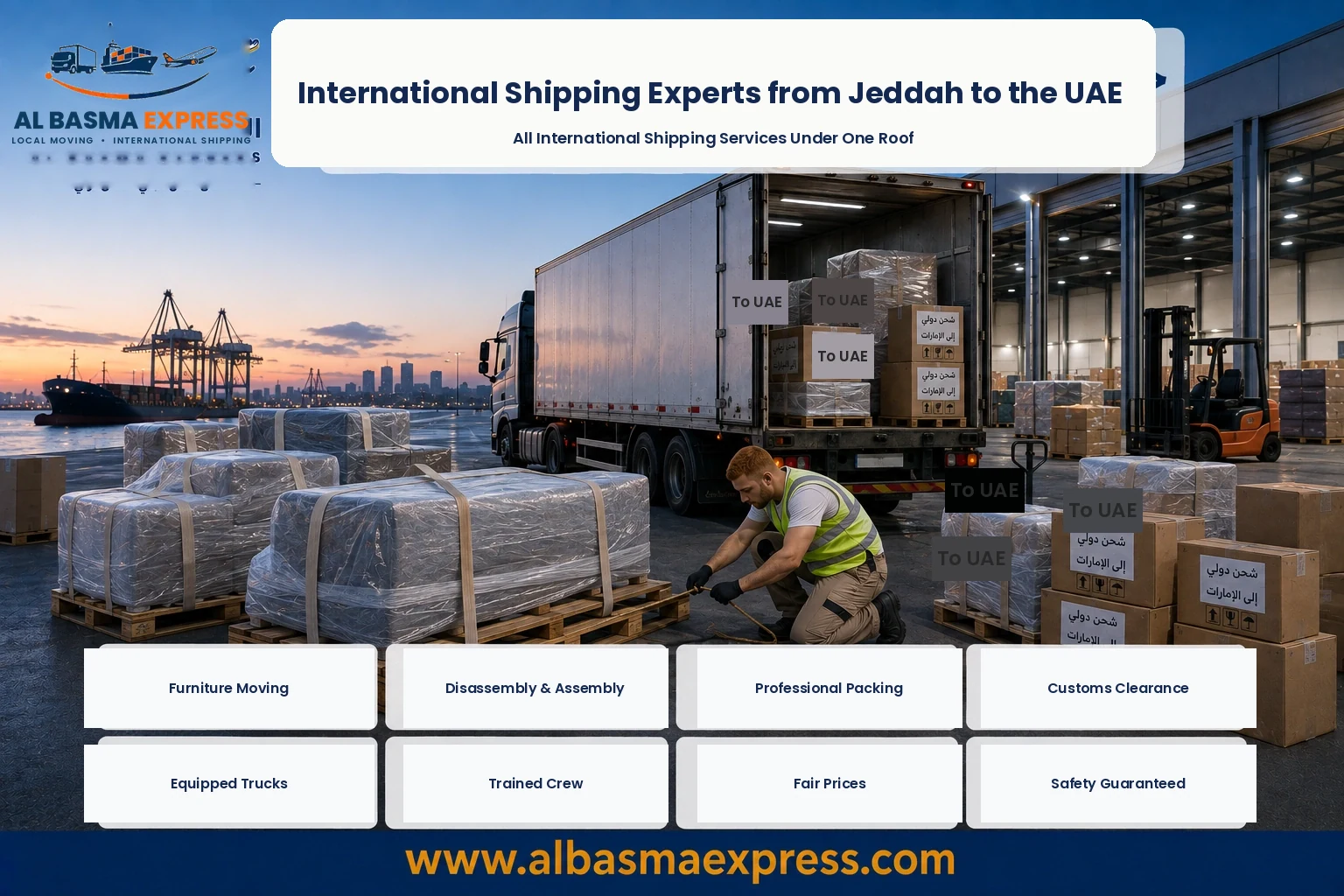Furniture Shipping and Moving Company from Jeddah to the UAE | +966553923364 Al Batha and Al Ghuwaifat