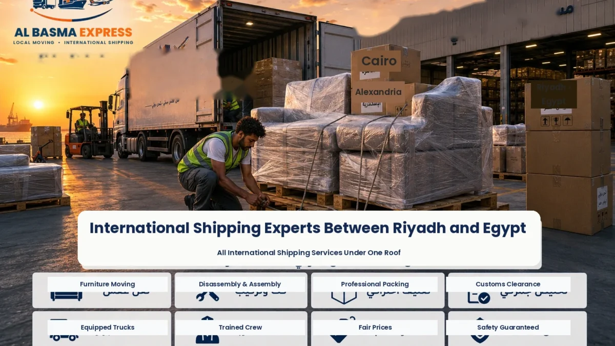 Furniture Shipping and Moving Company from Riyadh to Egypt Sea and Air Freight