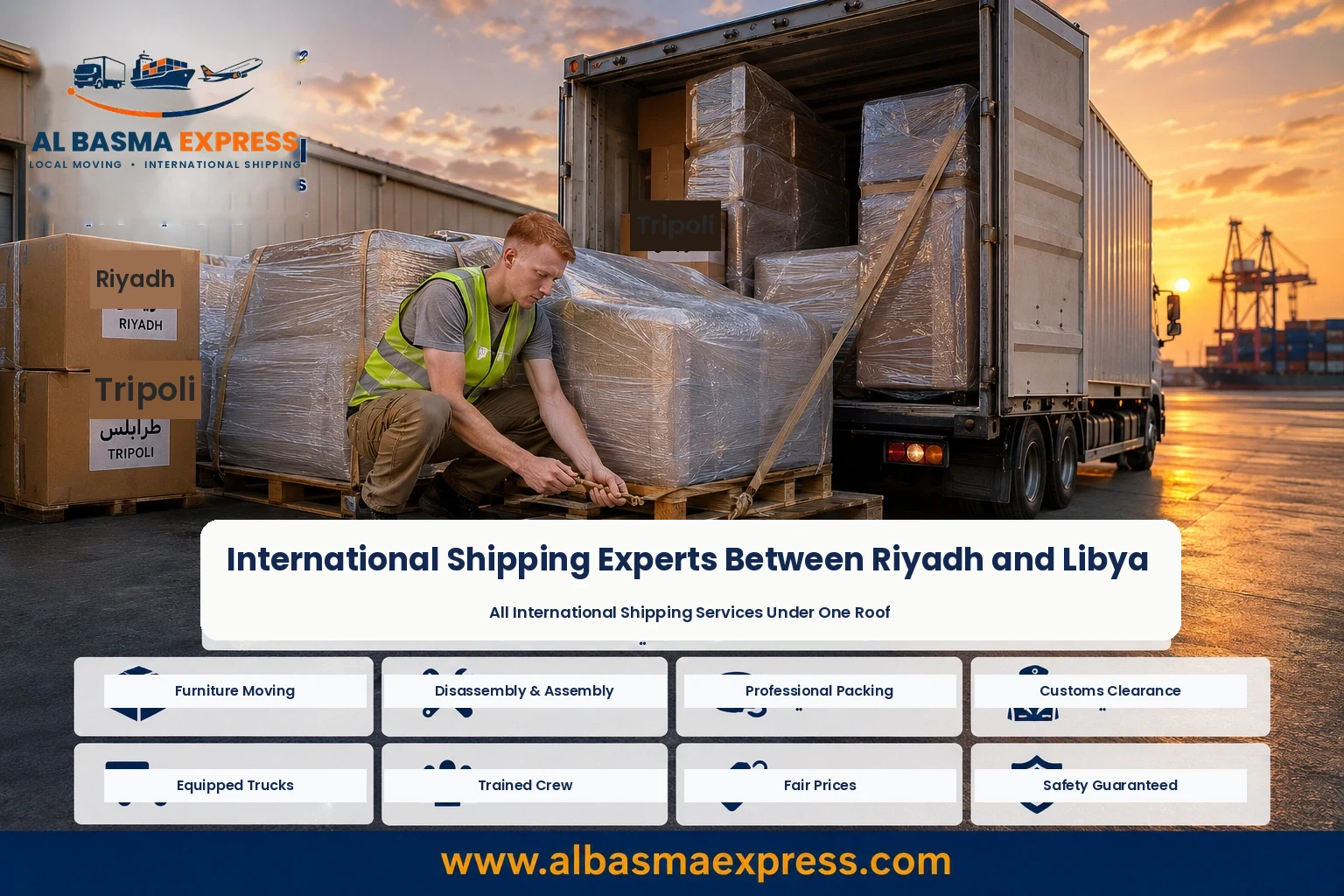 Furniture Shipping and Moving Company from Riyadh to Libya | +966553923364 Tripoli and Misrata Ports