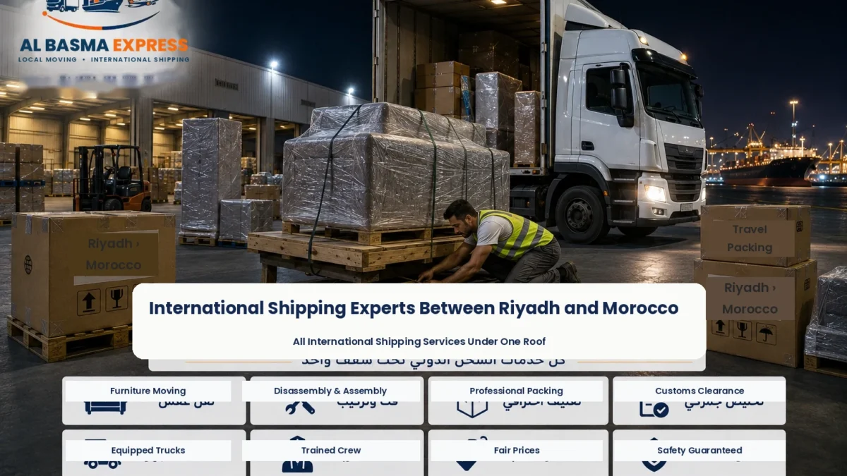 Furniture Shipping and Moving Company from Riyadh to Morocco Sea and Air Freight