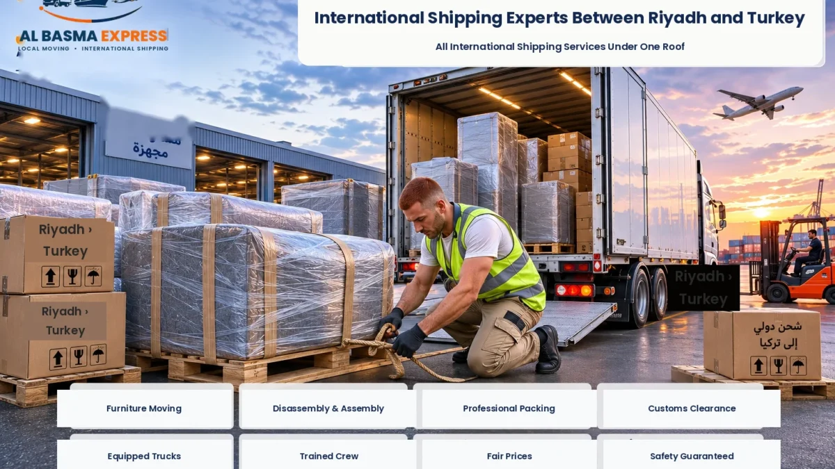 Furniture Shipping and Moving Company from Riyadh to Turkey Mersin and Istanbul Ports