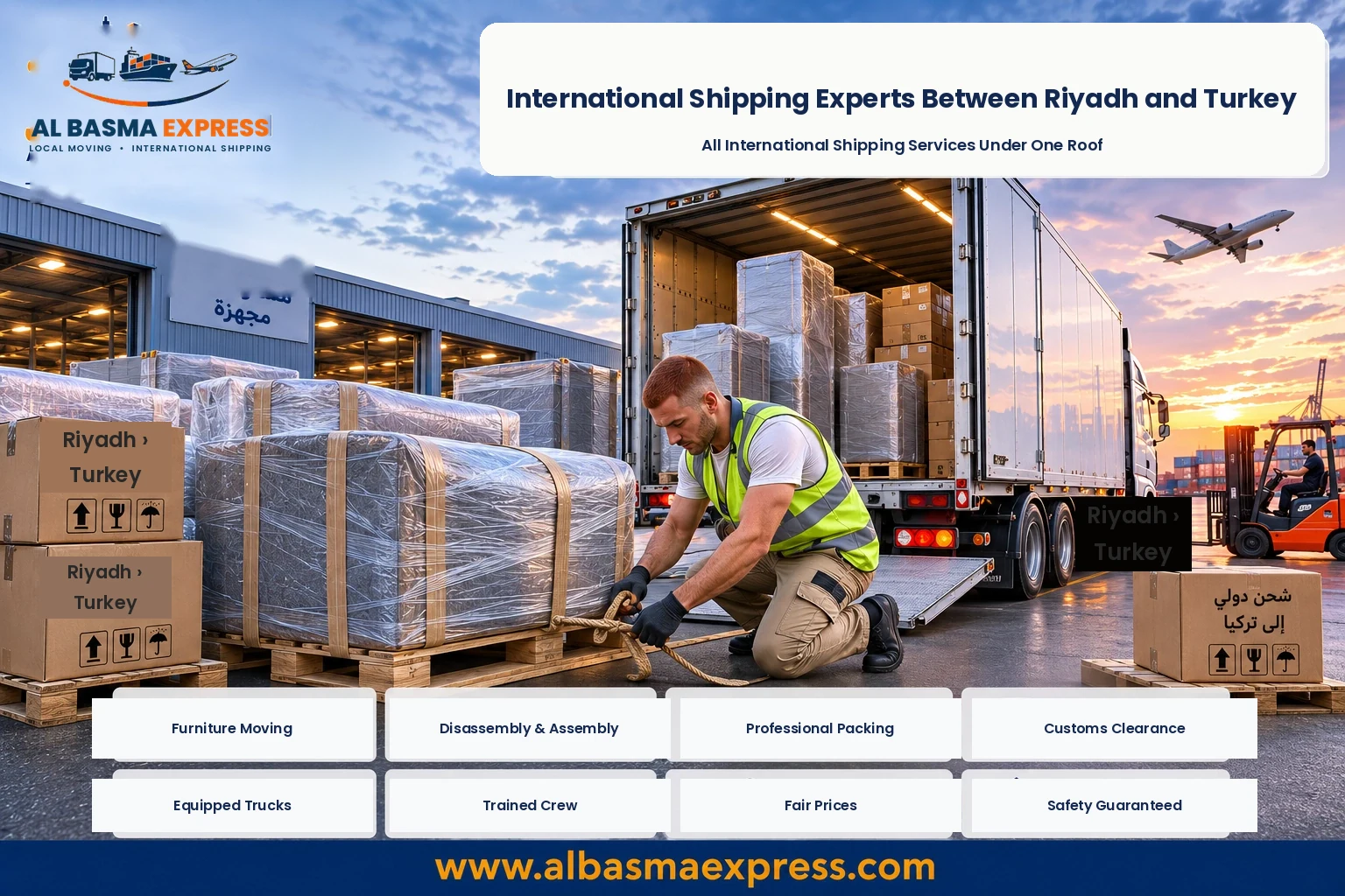 Furniture Shipping and Moving Company from Riyadh to Turkey | +966553923364 Mersin and Istanbul Ports