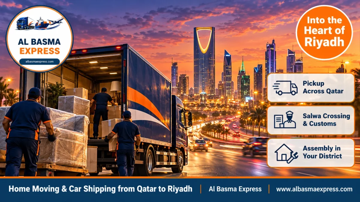 Home Moving & Car Shipping from Qatar to Riyadh | From Pickup in Qatar to Your Riyadh District