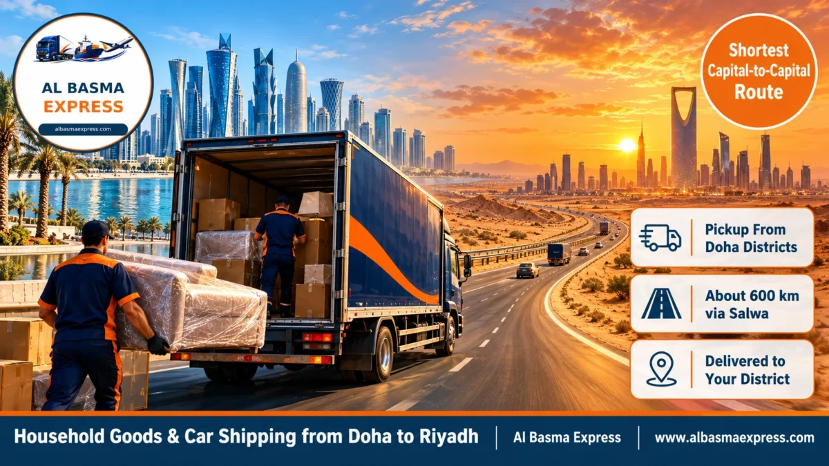 Household Goods & Car Shipping from Doha to Riyadh | Pickup From Your Doha District