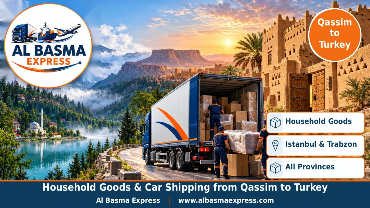 Household Goods & Car Shipping from Qassim to Turkey | Silverware, Curios and Display Cabinets via Jeddah to Iskenderun and Istanbul