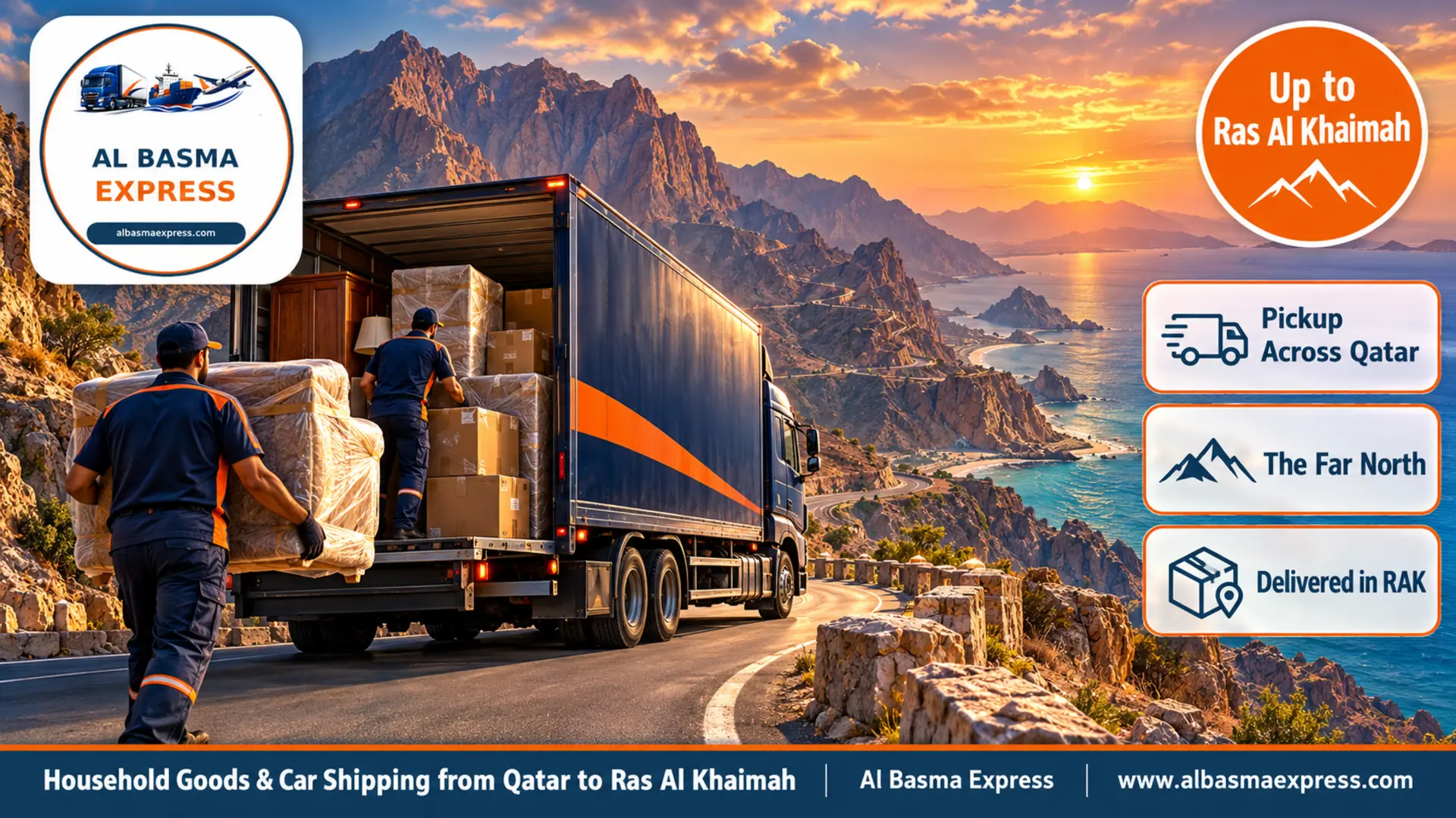 Household Goods & Car Shipping from Qatar to Ras Al Khaimah | Packed by Category to the Far North