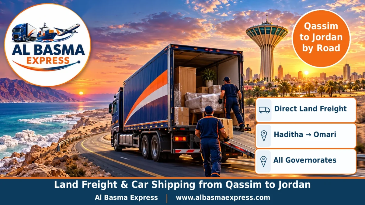 Land Freight & Car Shipping from Qassim to Jordan | The Shortest Road via Hail and Al-Jouf to Al Haditha