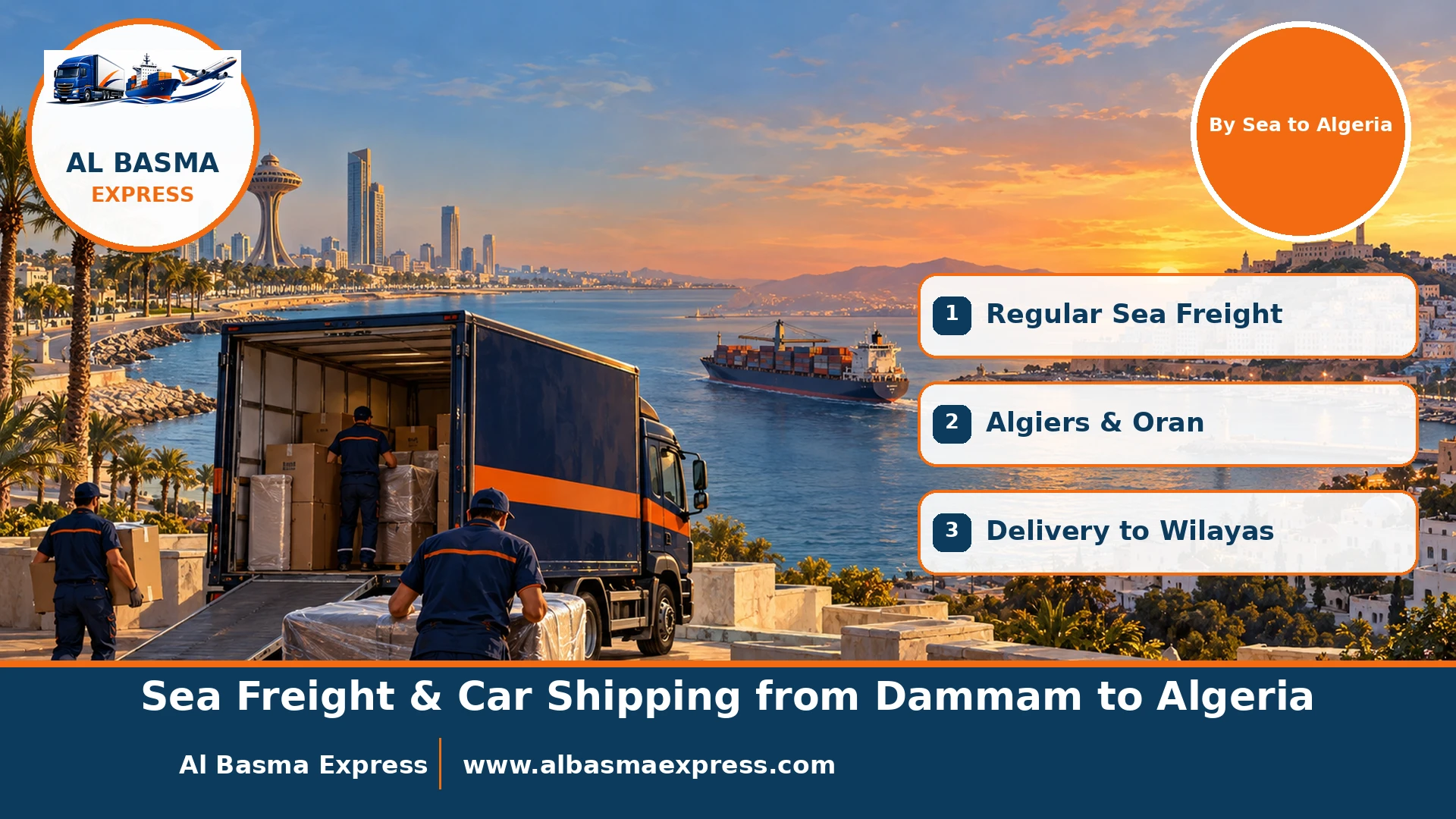 Sea Freight & Car Shipping from Dammam to Algeria | Containers & Cars to Oran, Algiers and Béjaïa with CCR