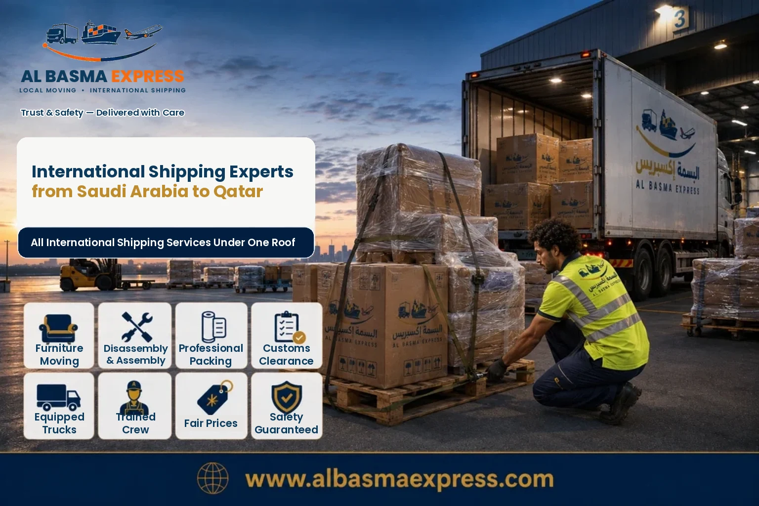 Shipping from Saudi Arabia to Qatar: +966553923364 An Organized Land Journey from Pickup to Your Door