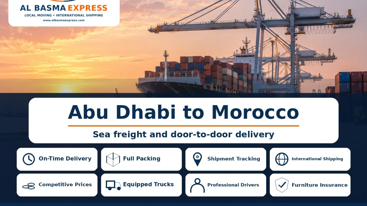 Furniture and Car Shipping from Abu Dhabi to Morocco Sea and Air Freight