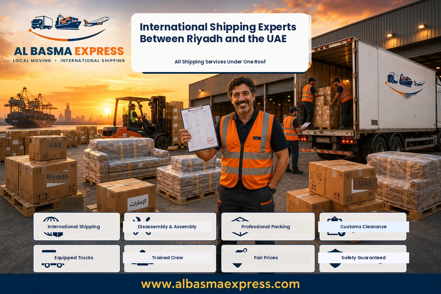 Shipping and Furniture Moving Company from Riyadh to the UAE | +966553923364 Land and Air Freight