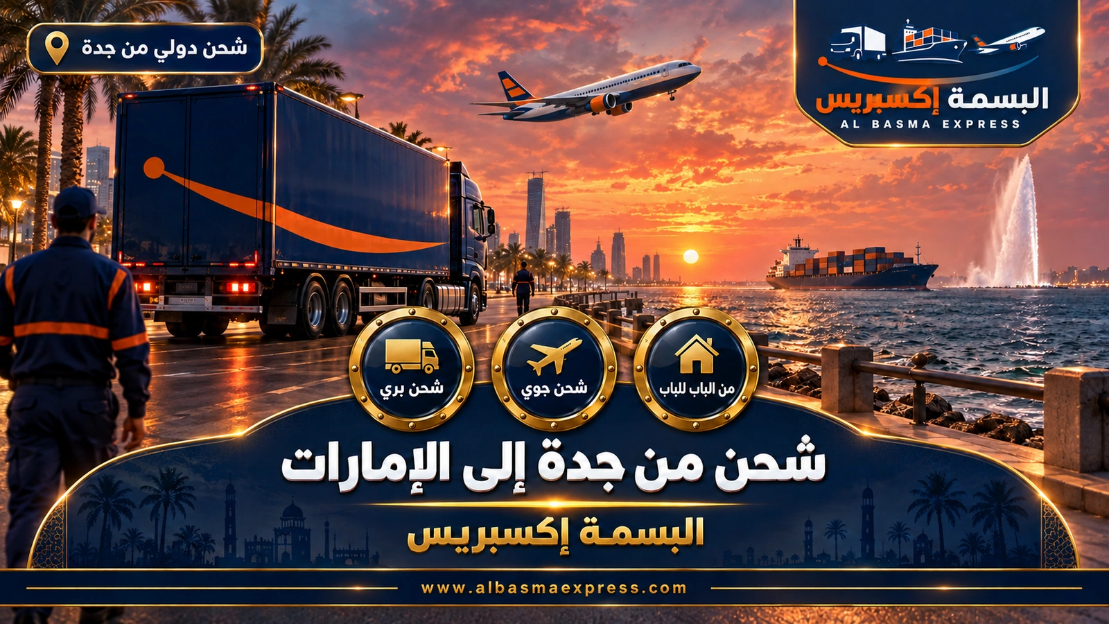 شركة شحن من جدة إلى الإمارات | البسمة إكسبريس