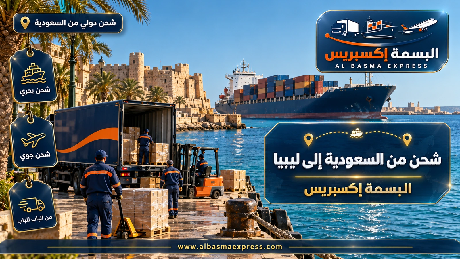 شركة شحن من السعودية إلى ليبيا | البسمة إكسبريس