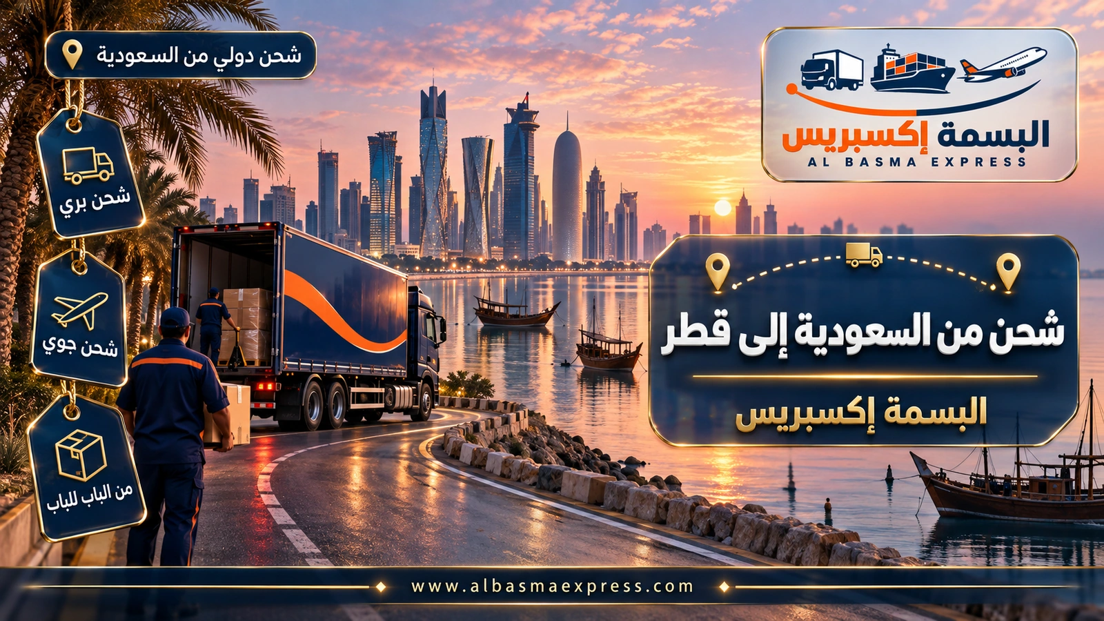 شركة شحن من السعودية إلى قطر | البسمة إكسبريس