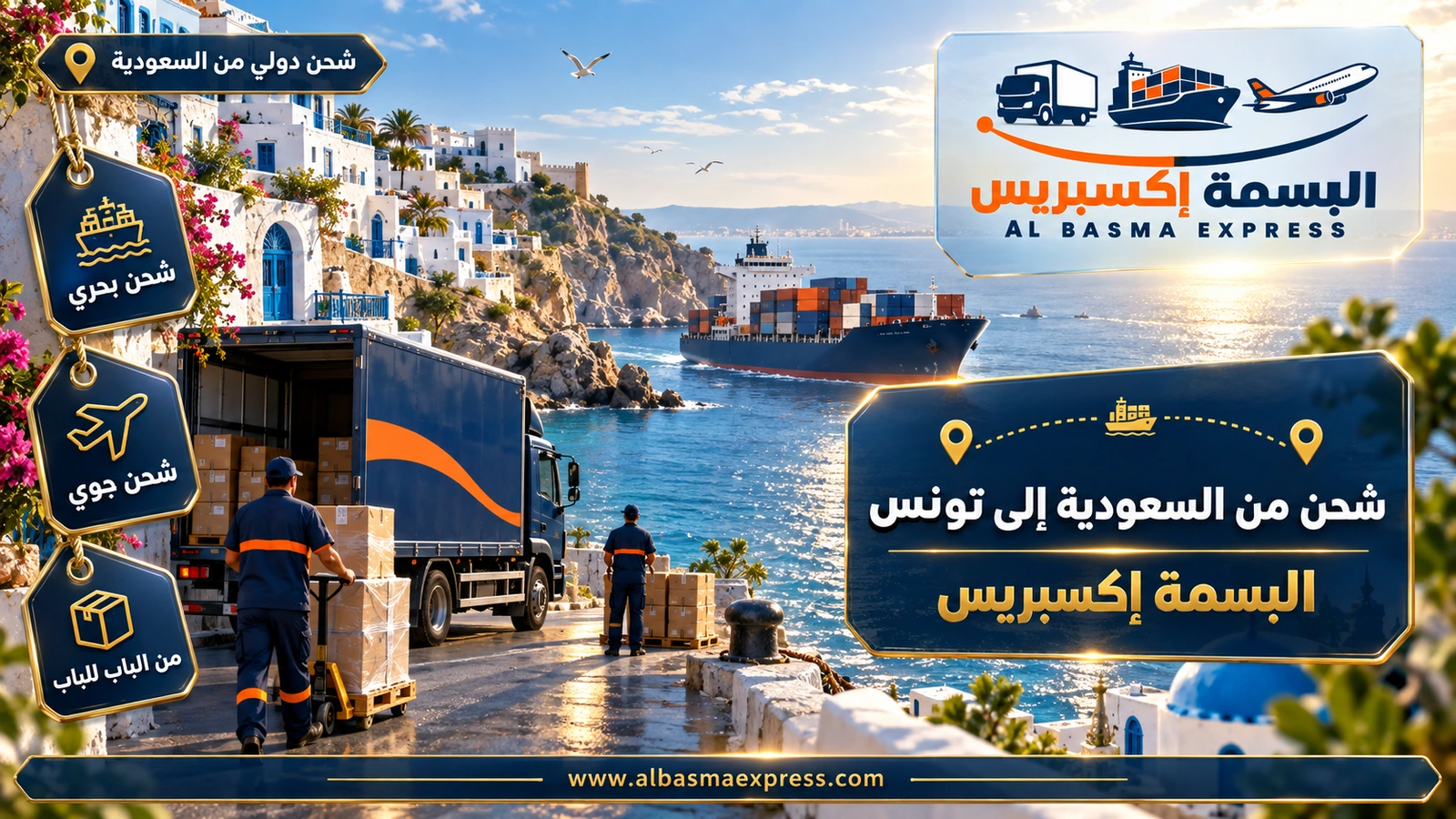 شركة شحن من السعودية إلى تونس | البسمة إكسبريس